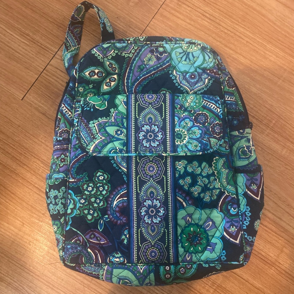 Vera Bradley Blue and Green Paisley Backpack